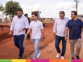 Prefeito Junior Marabá faz vistoria nas obras de pavimentação asfáltica na cidade