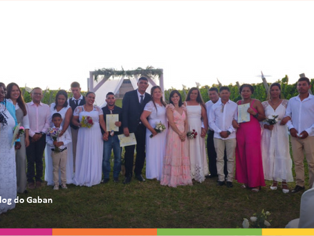 Prefeitura de Morro do Chapéu realiza casamento coletivo e une 10 casais em cerimônia gratuita na Vinícola Vaz
