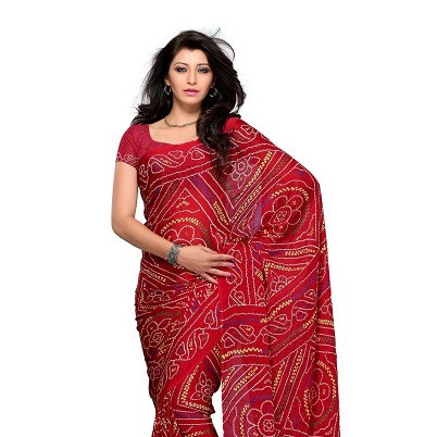The Rajasthani Magic Red Saree