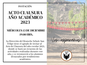 Acto clausura año escolar 2023