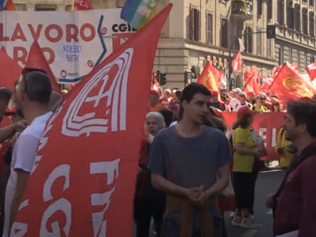 Il corteo della Cgil a Roma