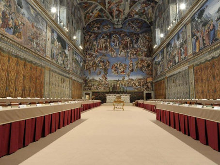 La Cappella Sistina adibita per il Conclave