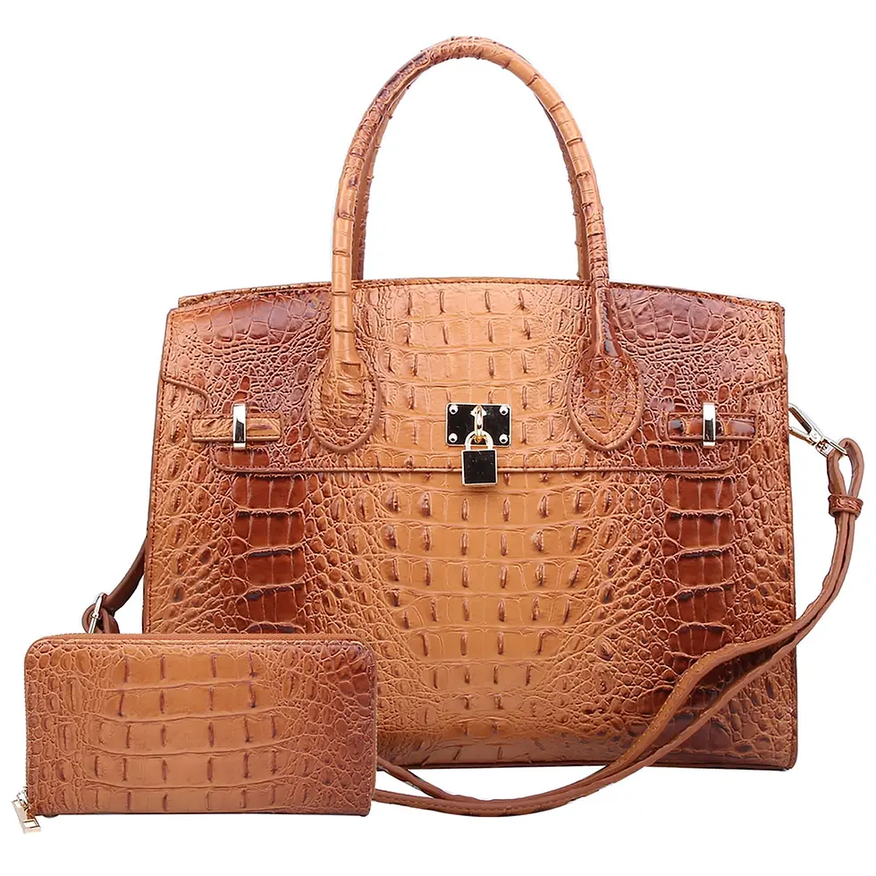 Thumbnail: Croc Alligator Padlock 2-in-1 Satchel
