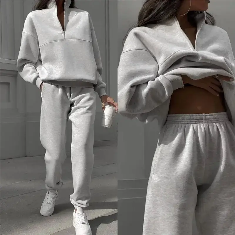 Thumbnail: Casual Long Sleeve Sweatshirt and Pants Set
