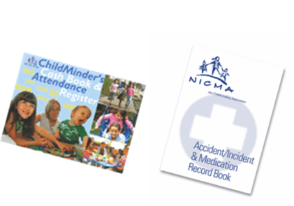 ChildMinder's Cash Book & Attendance Register and NICMA Accident/Incident & Medication Record Book