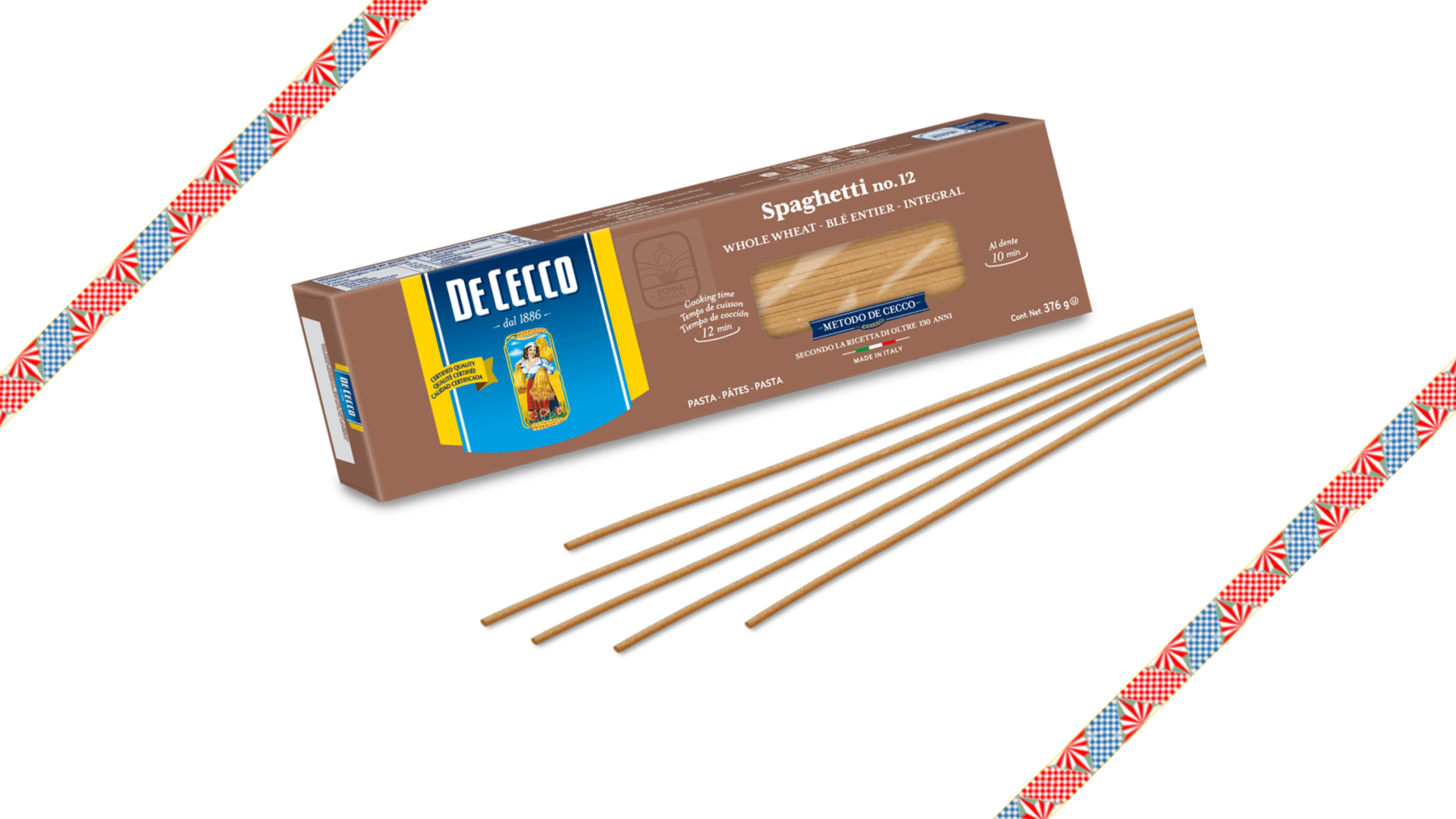 De Cecco Integrale Spaghetti No12 - Teljeskiőrlésű spagetti tészta 500g
