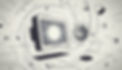 Close-up of a smartphone-like device glowing at the center of concentric rings, with geometric shapes orbiting around it.
