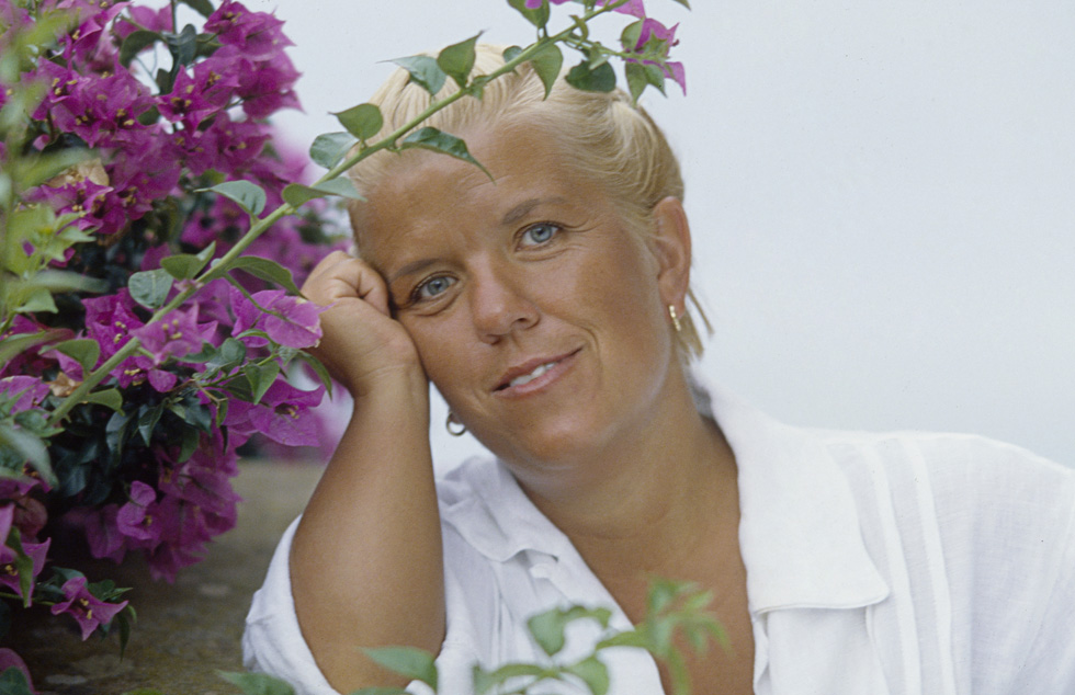 Mimie Mathy à Saint-Tropez en août 1995.