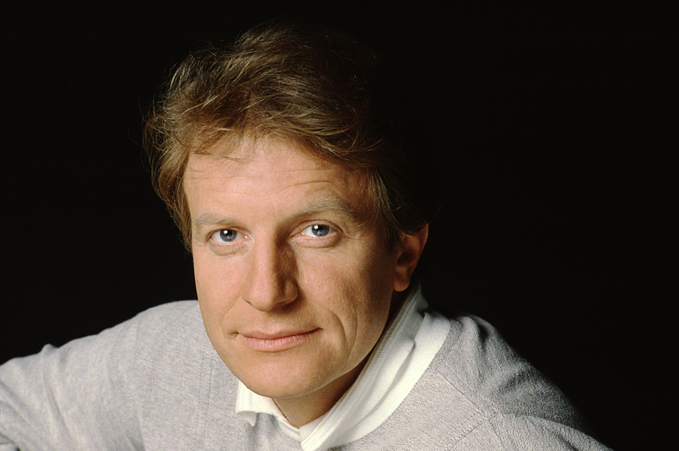 Andrè Dussollier en  studio le 10 mars 1987.
