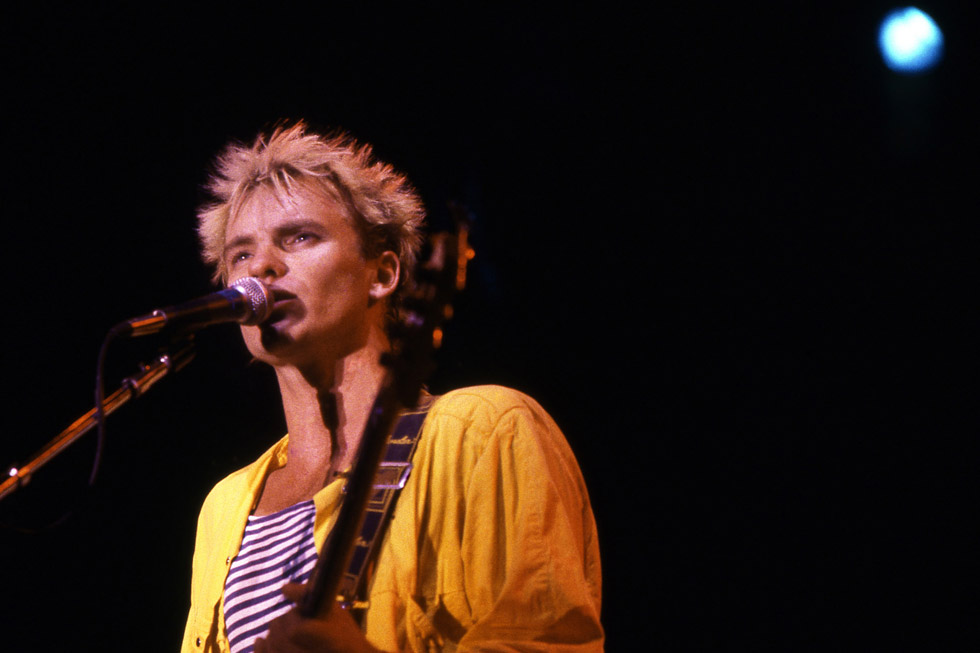 Le groupe Police en concert au vélodrome municipal de Vincennes le 21 septembre 1983.