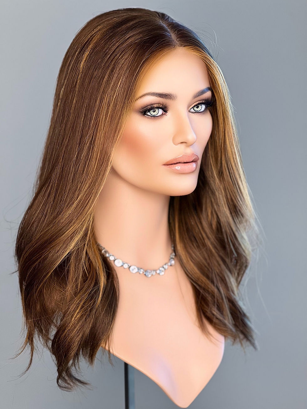 Thumbnail: W1216 Mckenna Premium Human Hair Lace Top Wig 19-20”