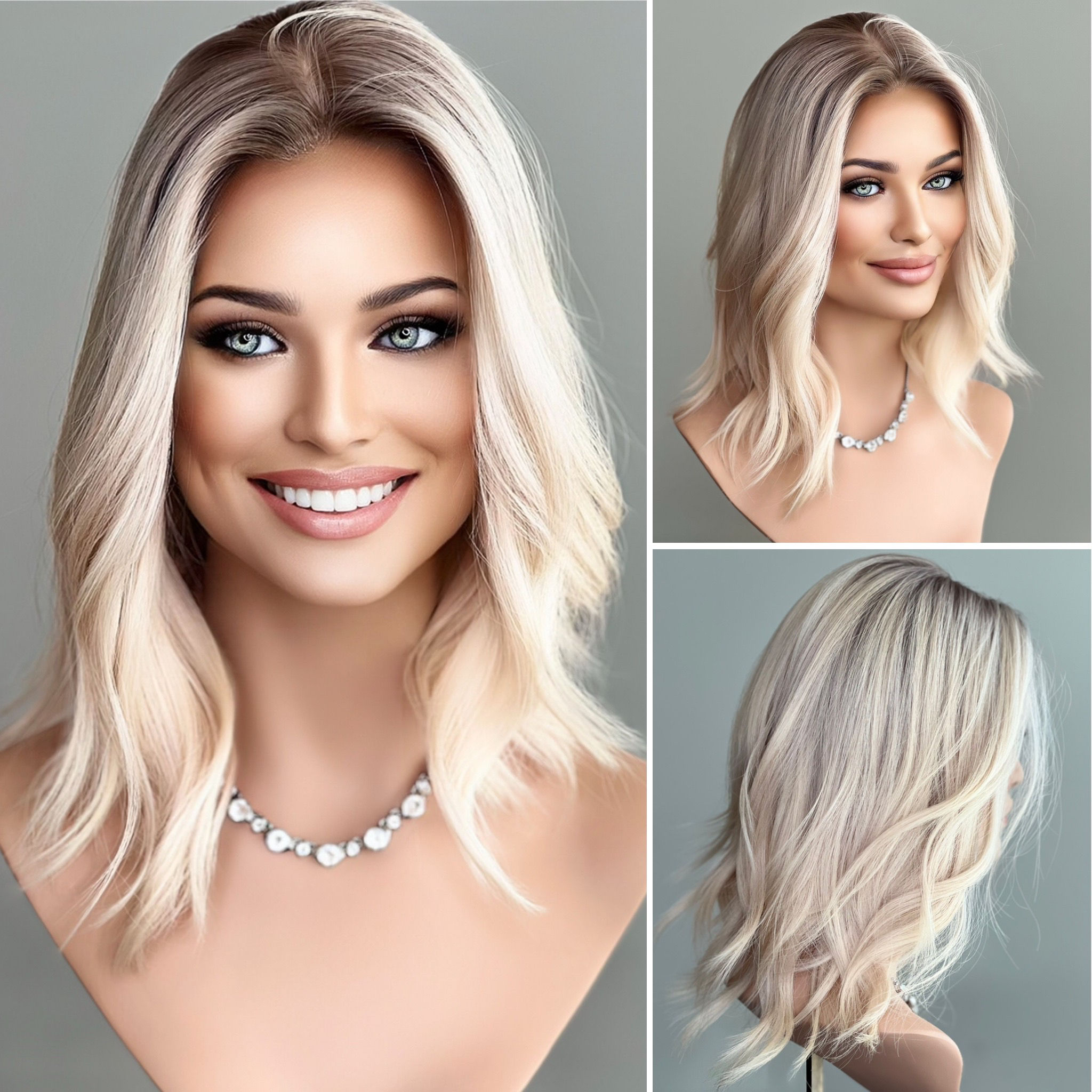 T493 Mckenna Premium Human Hair Silk Topper Lace Front 16-17”