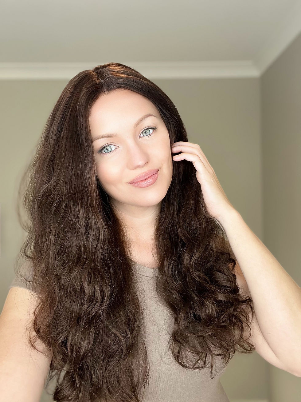 Miniatura: W1208 Mckenna Virgin Wavy European Human Hair Silk Top Wig 24-25”