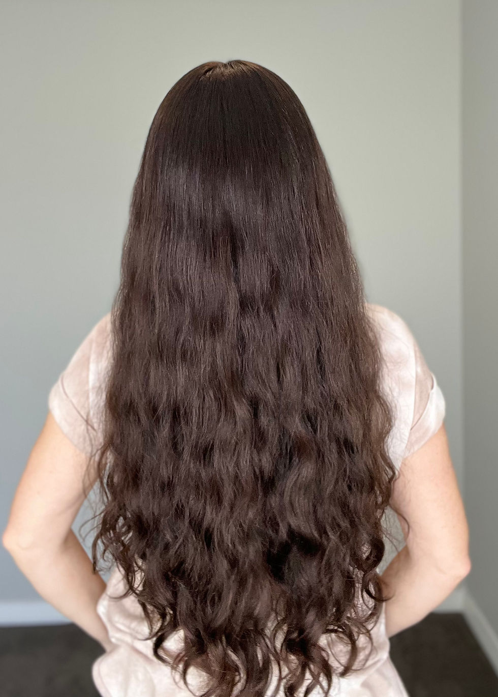 Thumbnail: T491 Mckenna Premium Wavy Human Hair 8x8 Silk Topper 27-28”