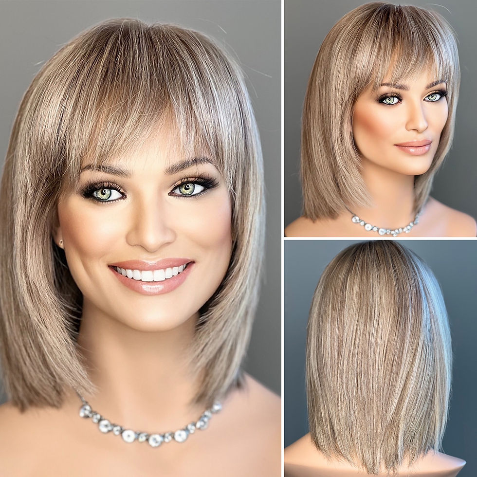 Miniaturbild: W1215 Mckenna Premium Human Hair (All hand-tied cap) Silk Top Wig 12-13” Bob 