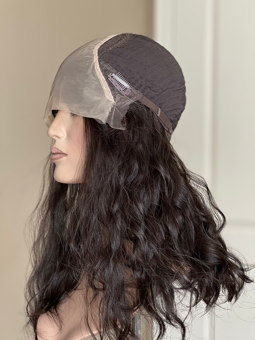 Miniature : W1083 Mckenna Wavy Premium Human Hair Lace Top Wig 19-20”