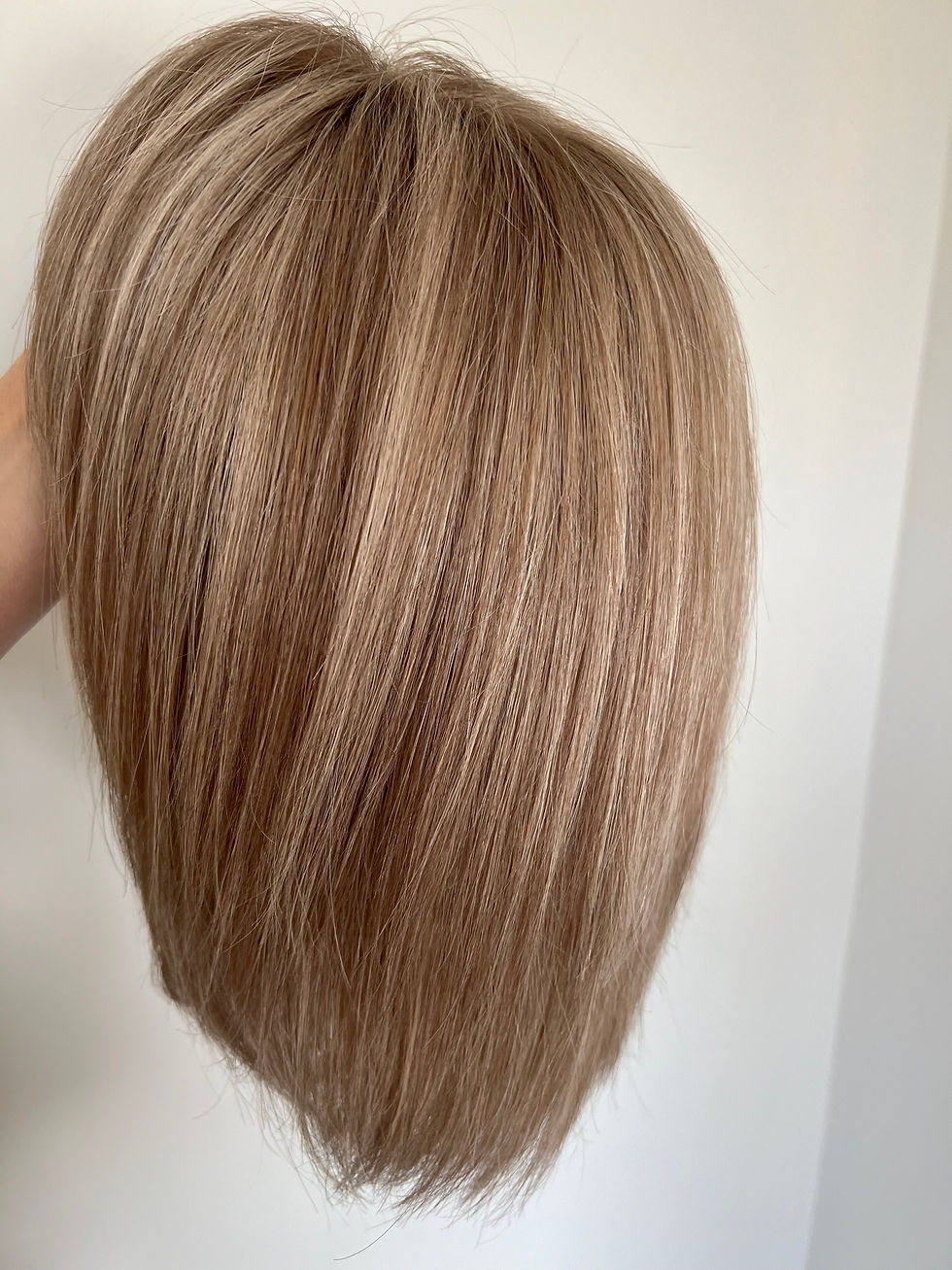 Thumbnail: W1215 Mckenna Premium Human Hair (All hand-tied cap) Silk Top Wig 12-13” Bob 