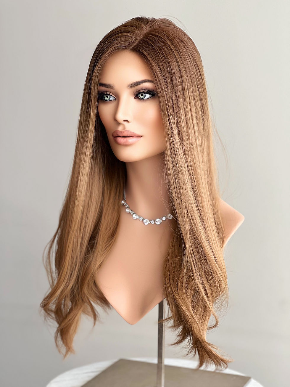Thumbnail: W1218 Mckenna Premium Human Hair Lace Top Wig 24-25”