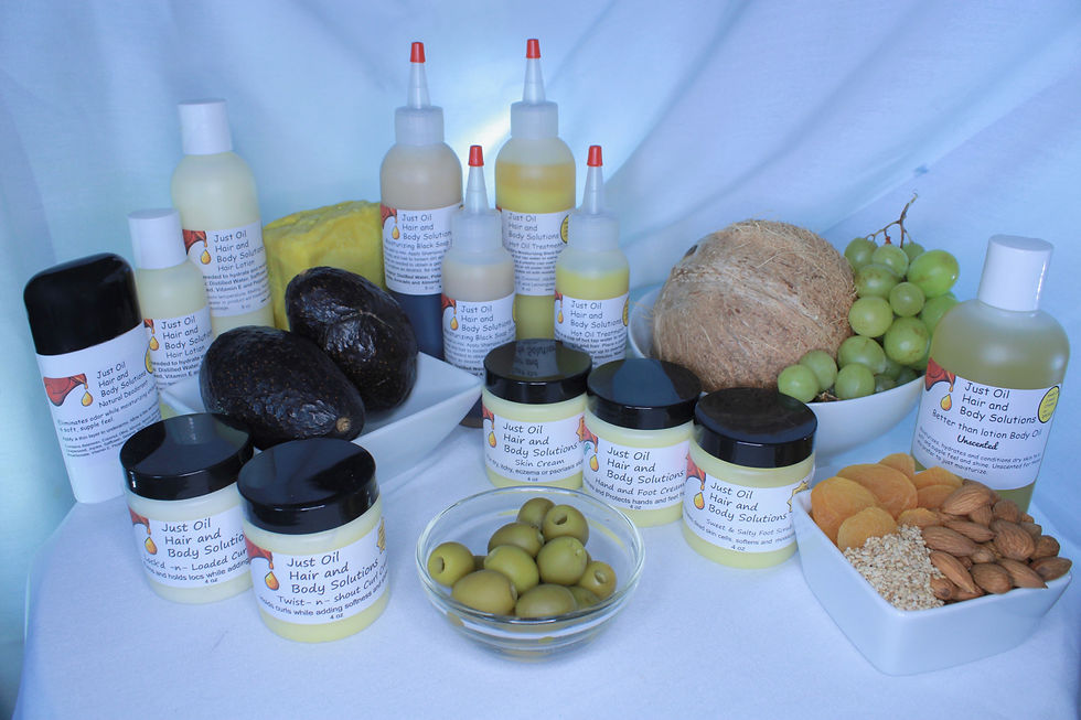 Close-up view of natural hair treatment ingredients in bowls