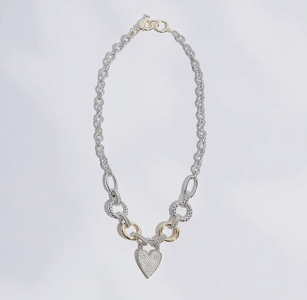 Thumbnail: 14k Gold Plated rhinestone Heart 