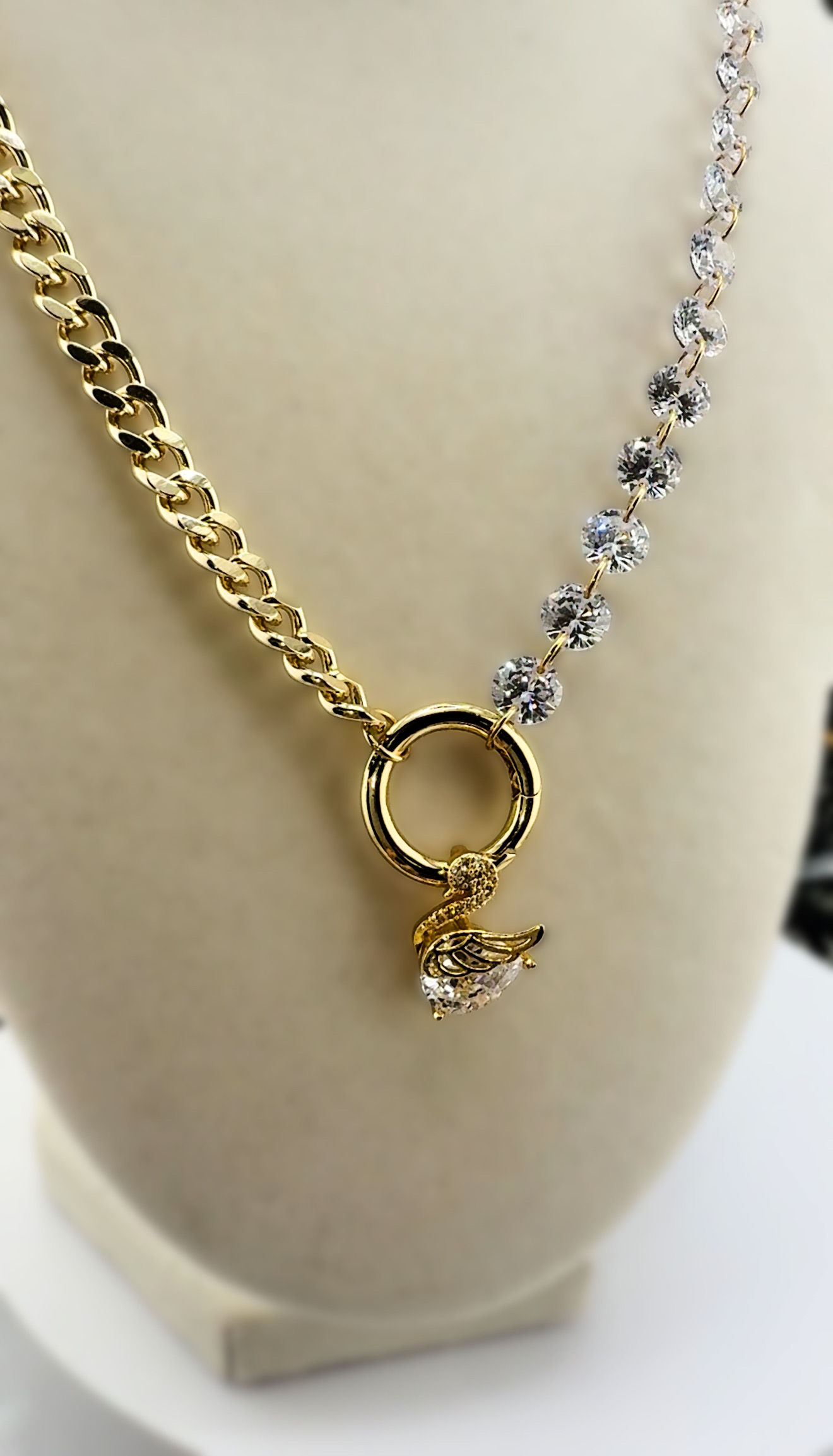 Crystal Swan Necklace