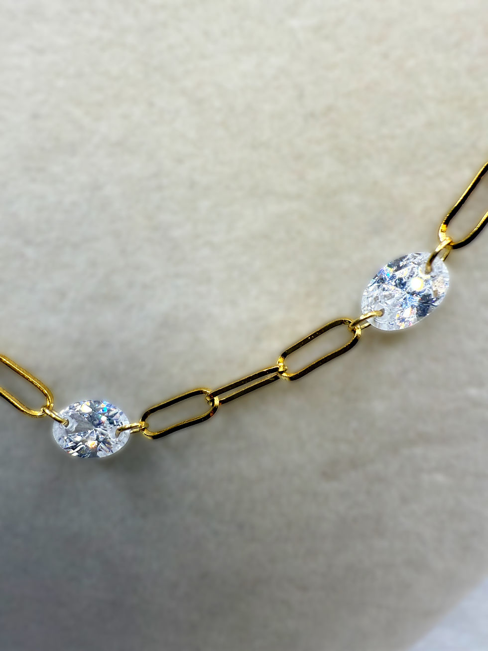 Thumbnail: Dainty Crystal Stone necklace 