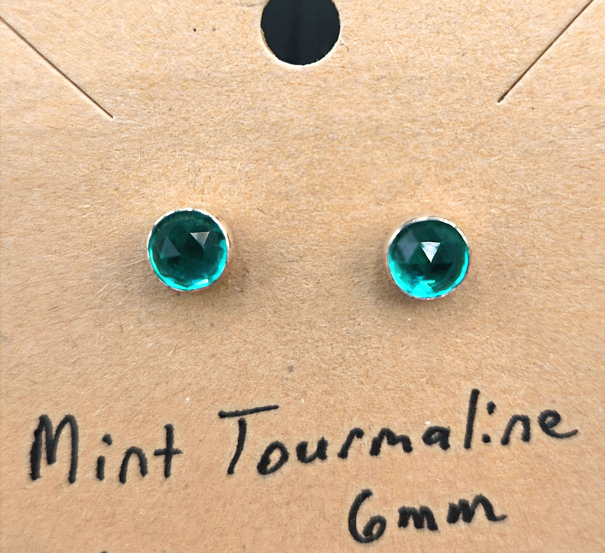 Mint Tourmaline 6mm Stud Earrings