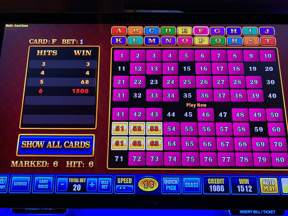 Does it matter which Keno numbers I choose?