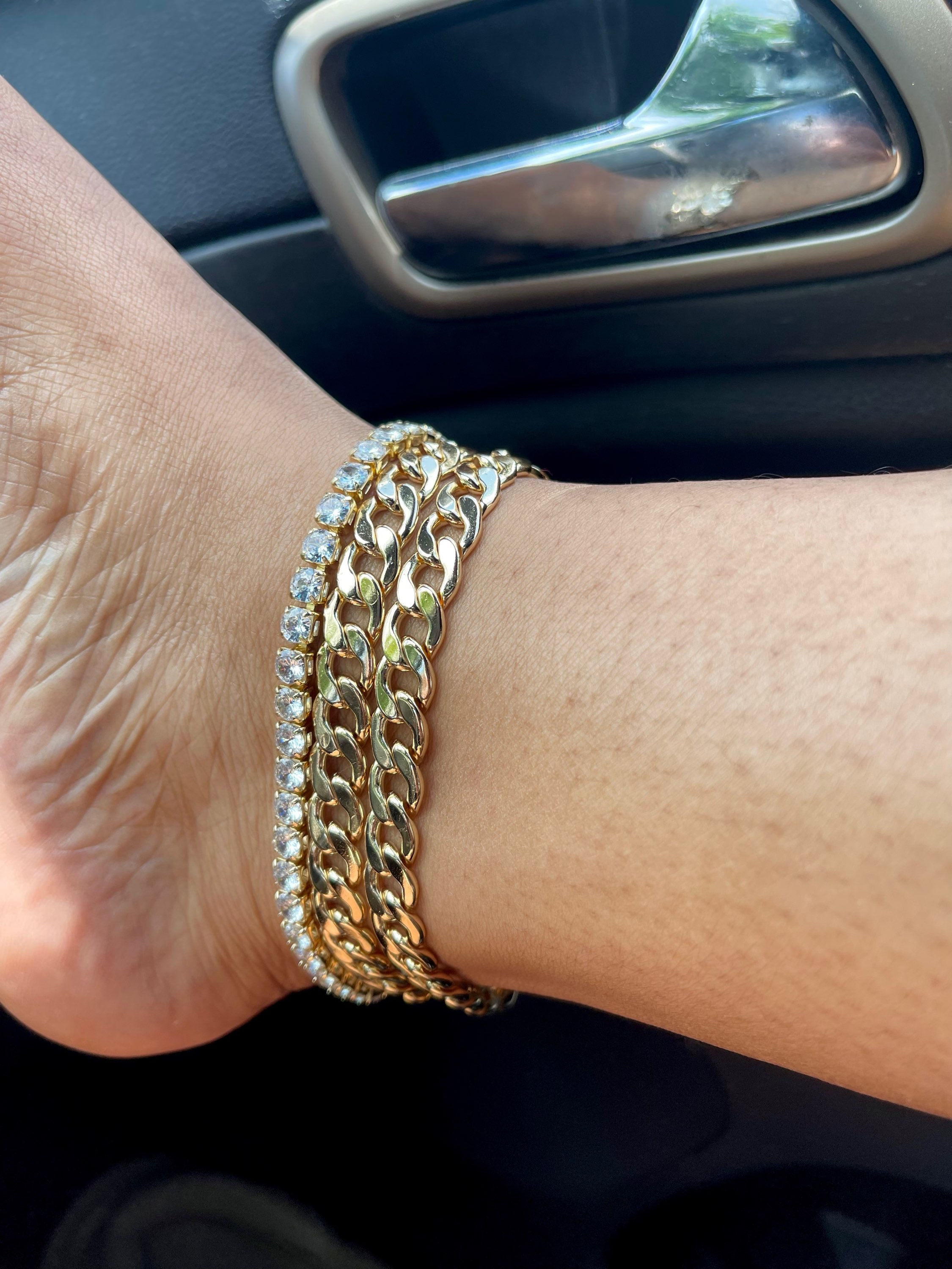 Chunky solid gold Cuban anklet