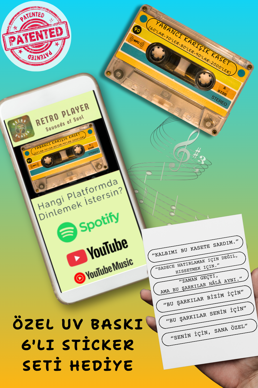Küçük resim: Yabancı Karışık Müzikler Temassız -NFC- Kaset Nostaljik Retro Hediye