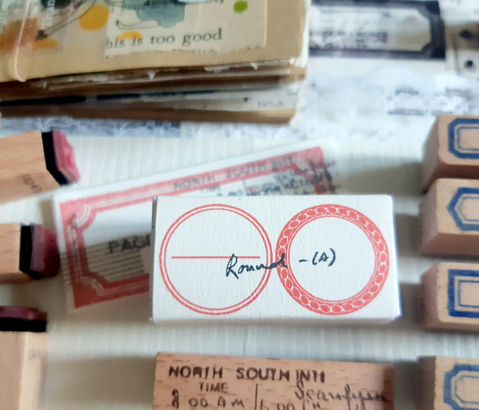 Thumbnail: Round A - (2 stamps) Rubber stamp - Kurukynki