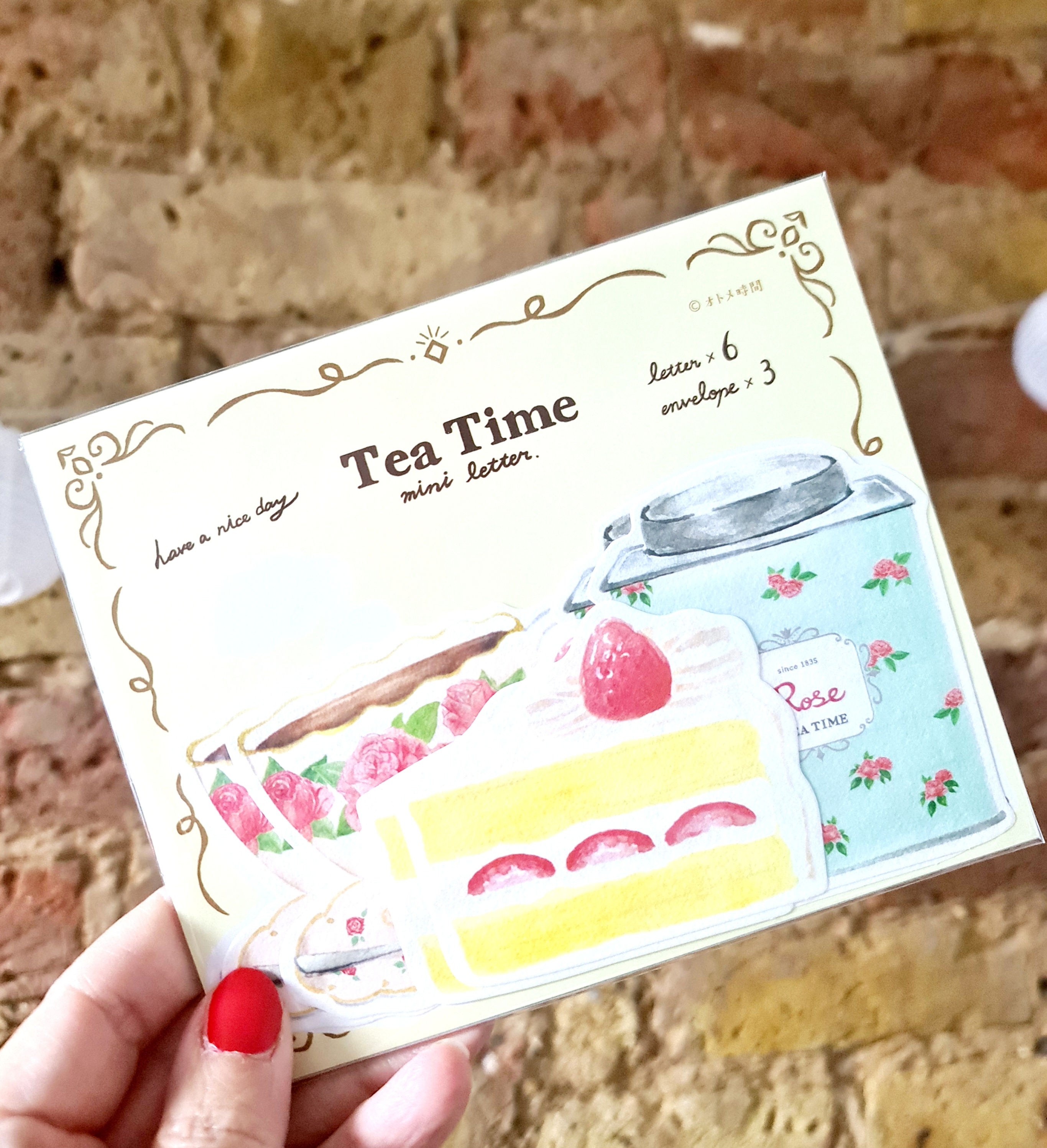 Otome Jikan Die-cut Mini Letter Set Tea Time Rose