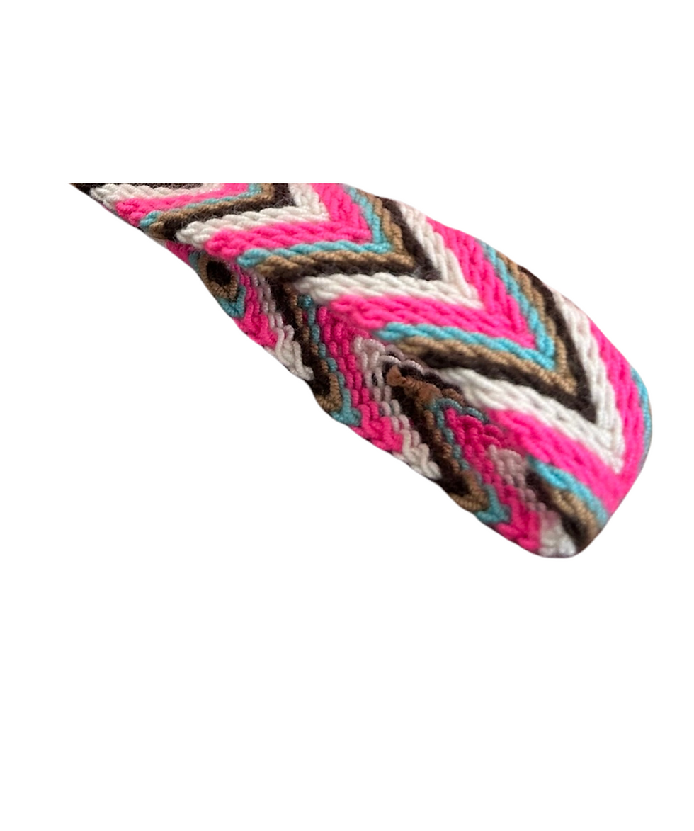 Miniatura: Detalle bolsa wayuu color fucsia