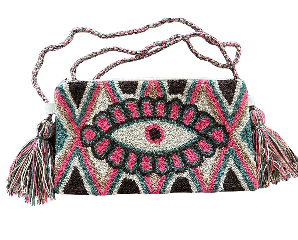 Bolsa wayuu clutch rosa