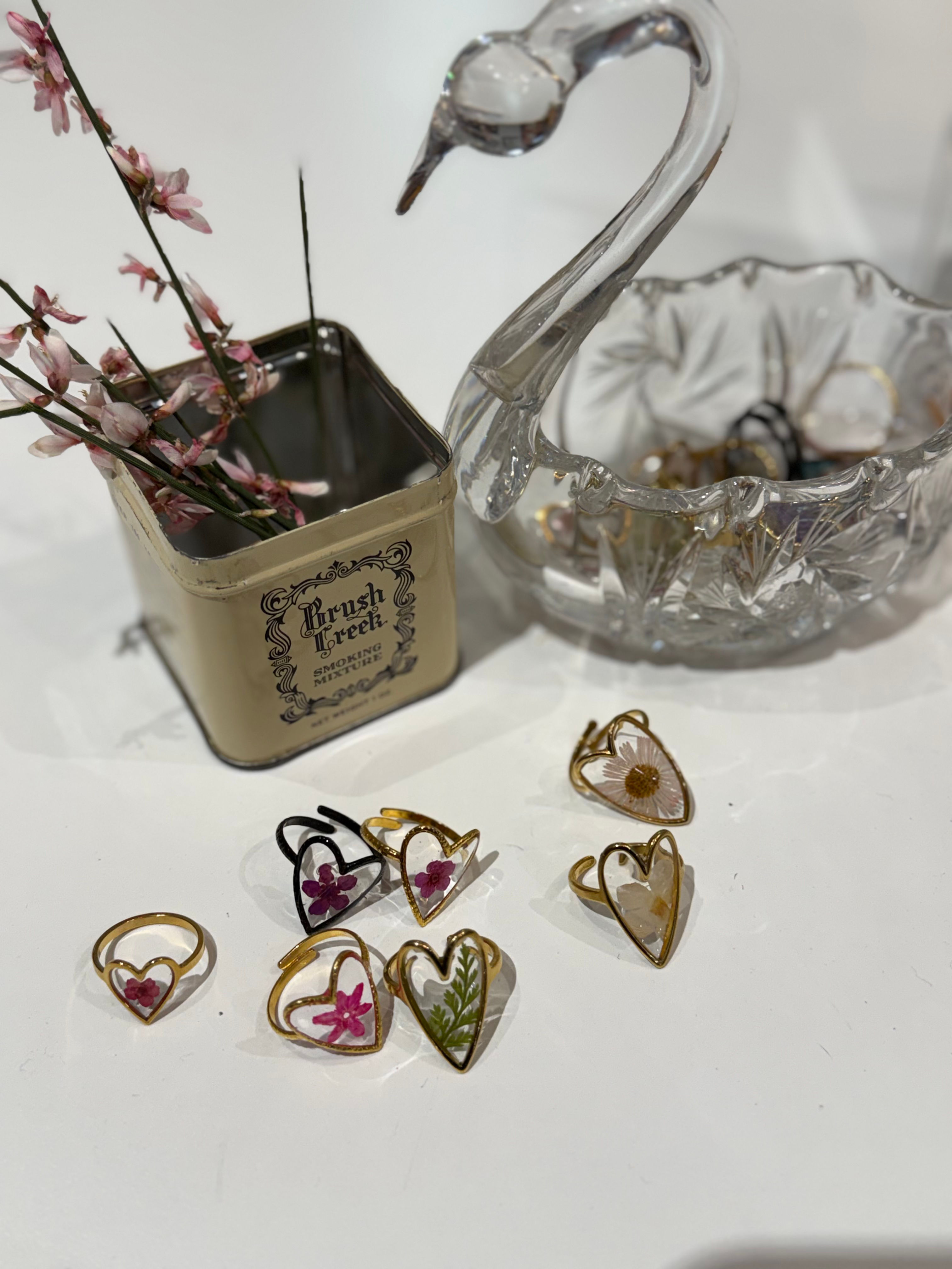 you pick - pressed flower ring