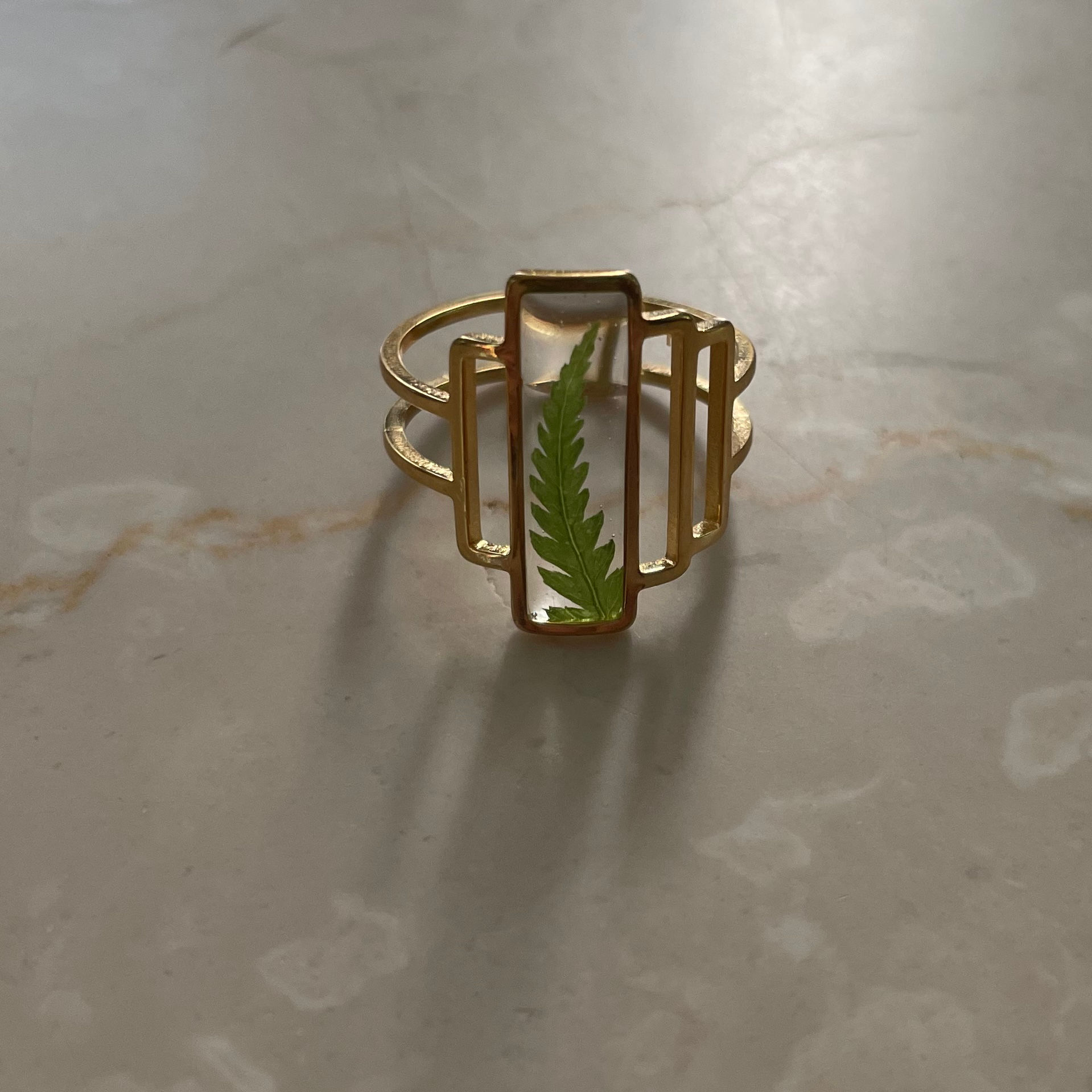 art deco fern ring