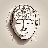 A very simple line drawn picture of a mind in stress - make the lines dark brown and very