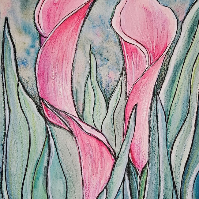 Mingling Calalilies | Watercolour and Ink | 2021