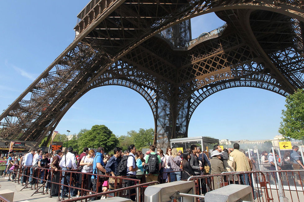 Queue at Eiffel Tower, Paris