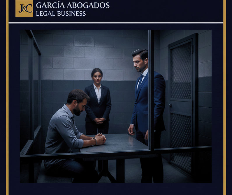 Abogados asesorando a detenido