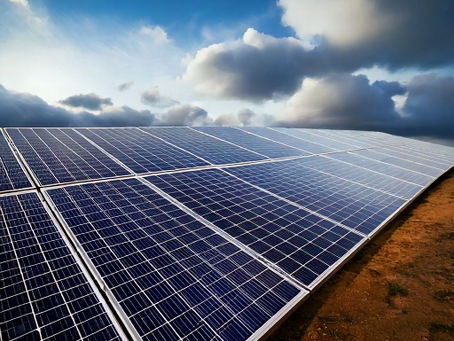 Solar panel on a cloudy day