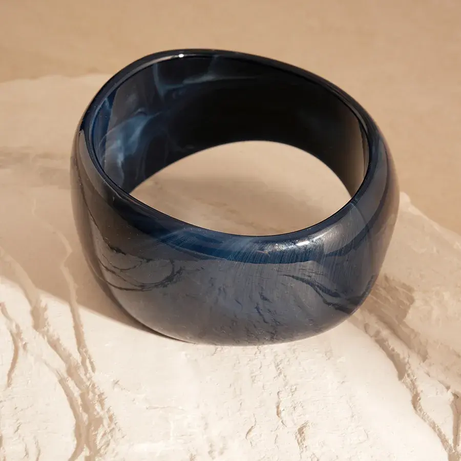 Deep Sea- Wide Resin Bangle