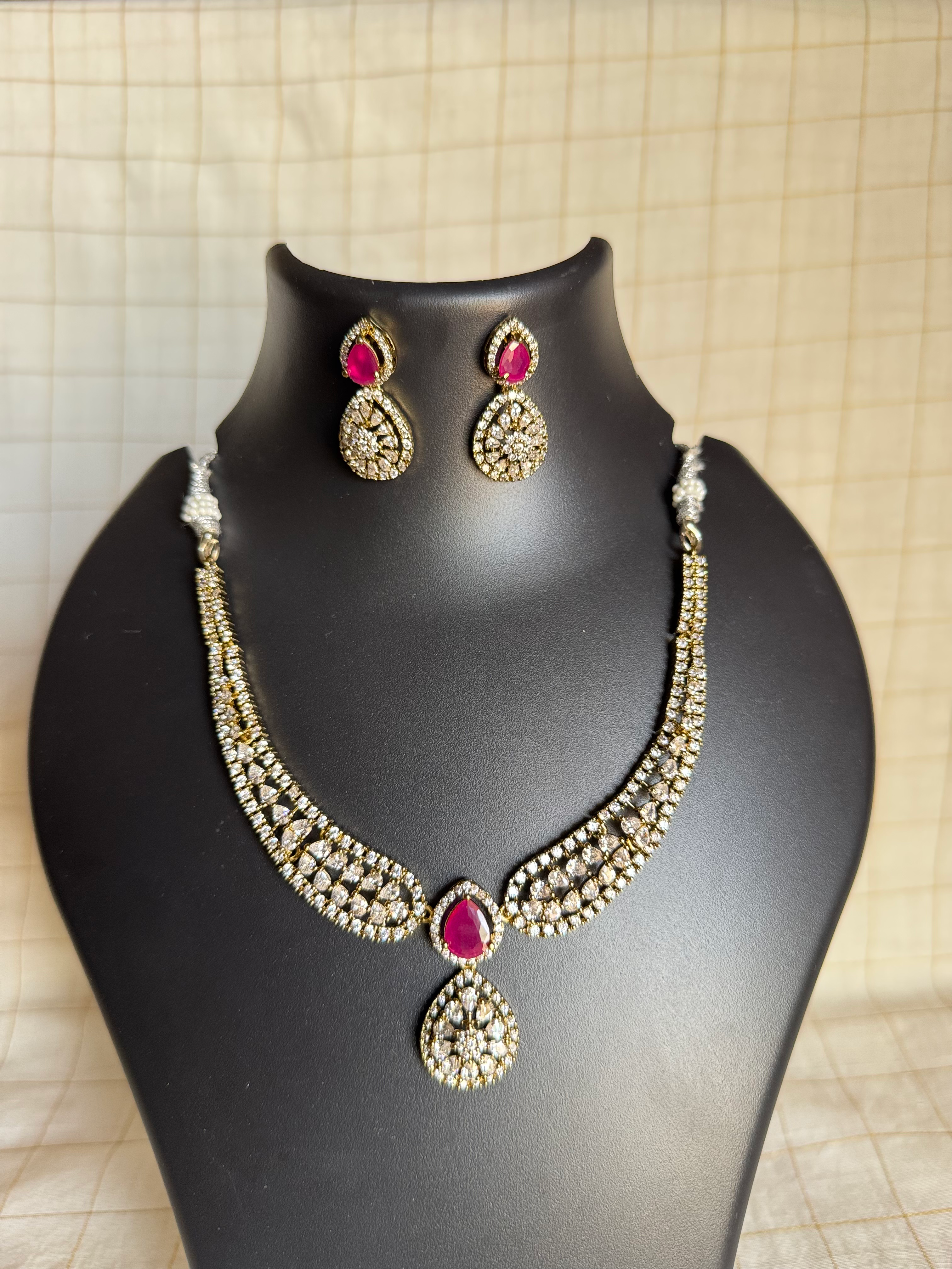 Ruby American Diamond Set