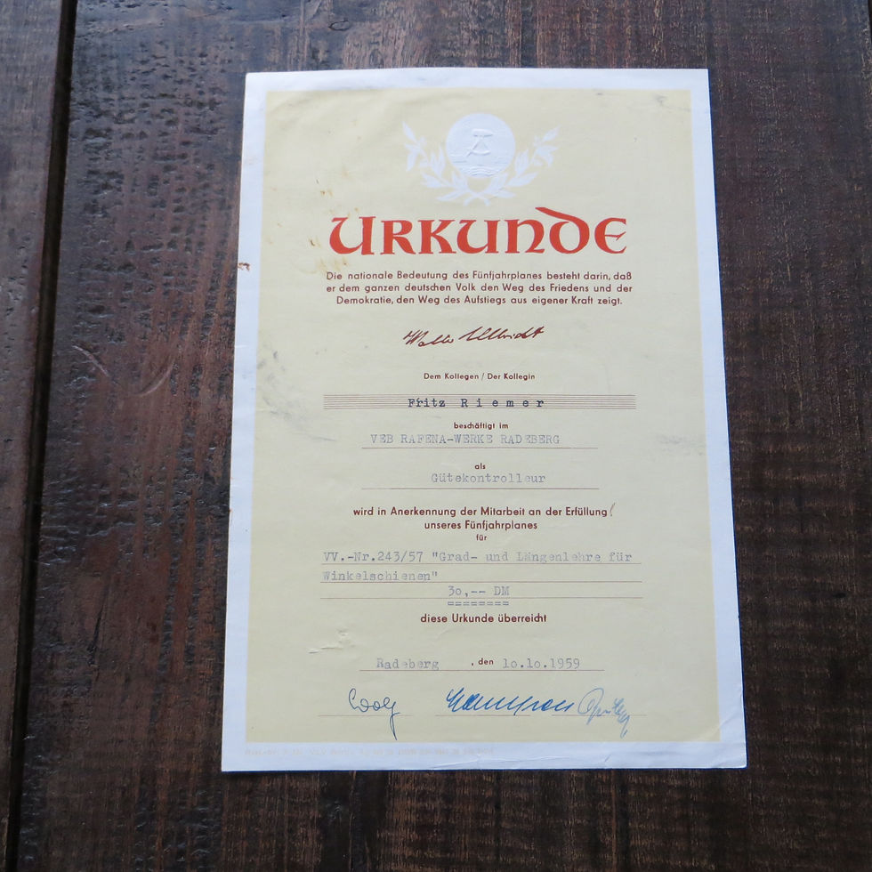 Thumbnail: DDR Various Certificate Map VEB Rafena television