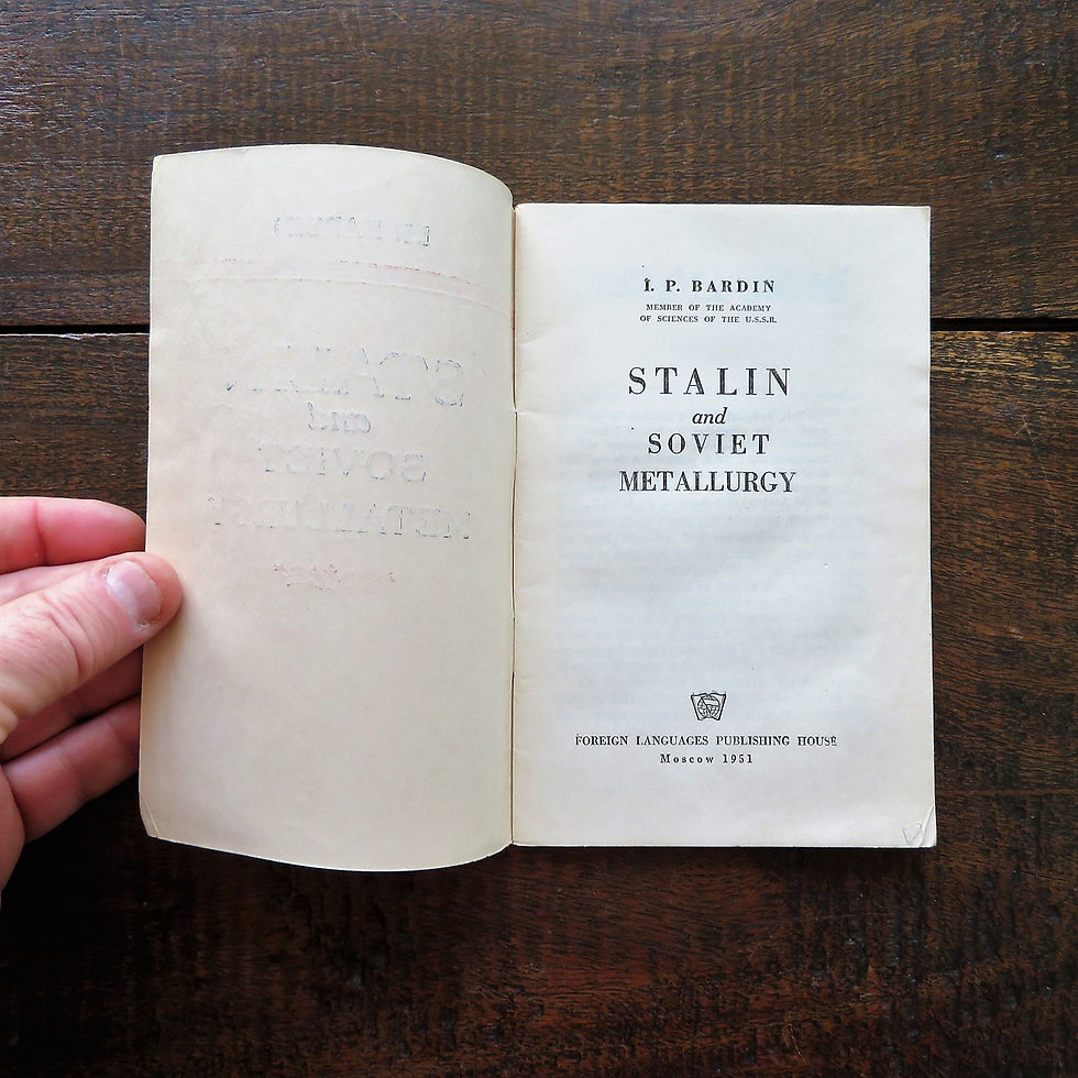 Thumbnail: Book Soviet Russia Stalin And Soviet Metallurgy 1951