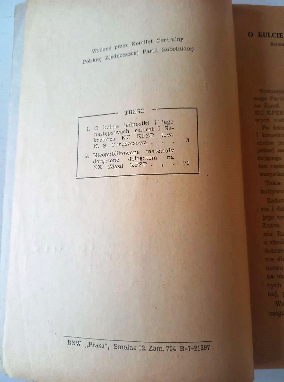 Thumbnail: Book Poland Secret Speech Of Khrushev “The Speech That Changed The World” 1956