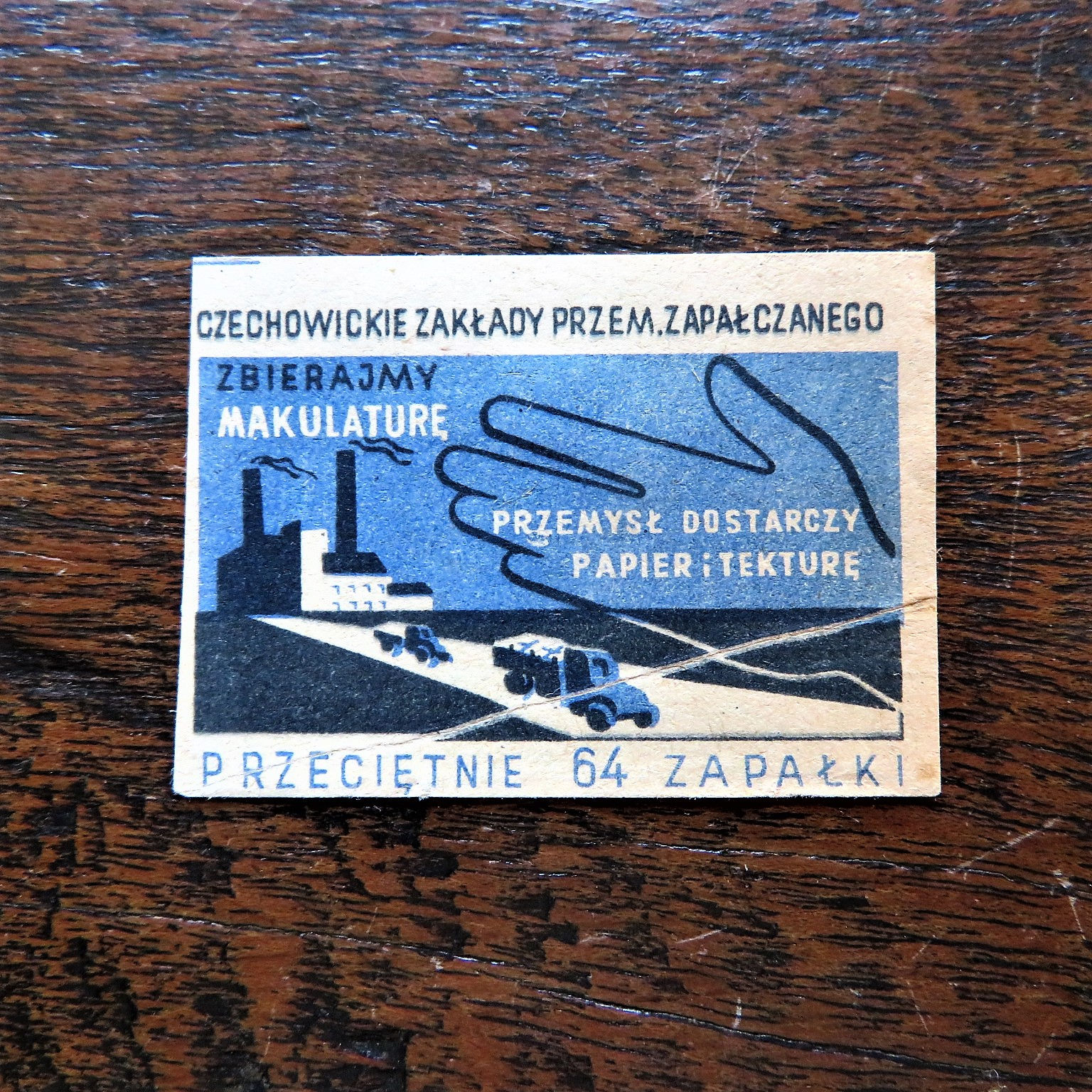 Matchbox Label Poland Let’s Collect Waste Paper