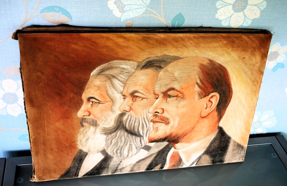 Thumbnail: Wallpiece Soviet Russia Painting Marx, Engels, Lenin