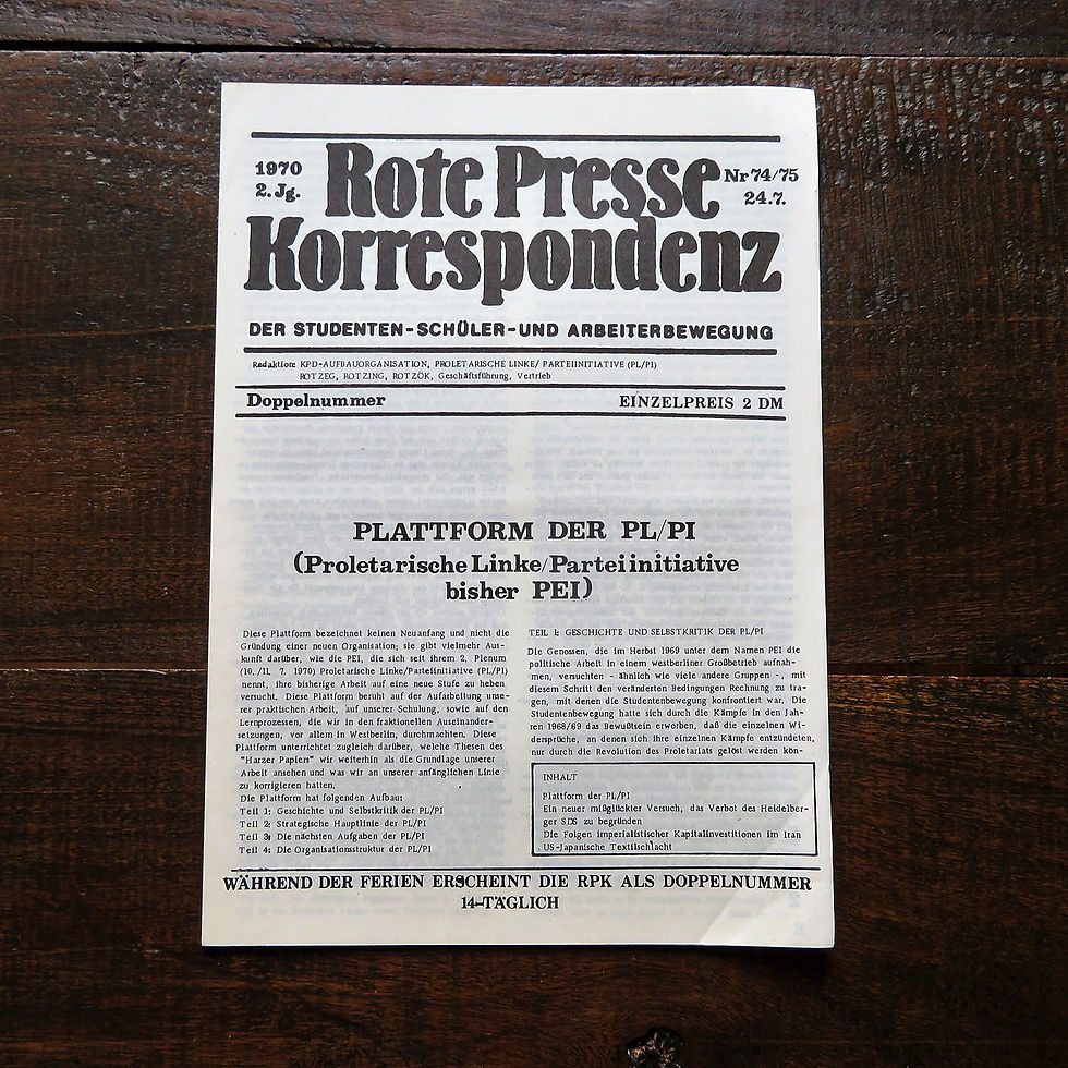 Magazine Germany Rote Presse Korrespondenz 2nd. Year No.74/75 1970