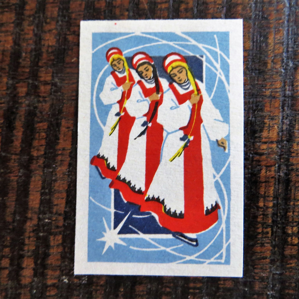 Thumbnail: Matchbox Label Soviet Russia Sports Ice Skating